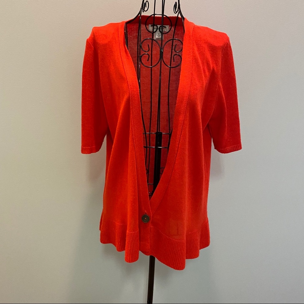 Dress Barn short sleeved orange sweater size L